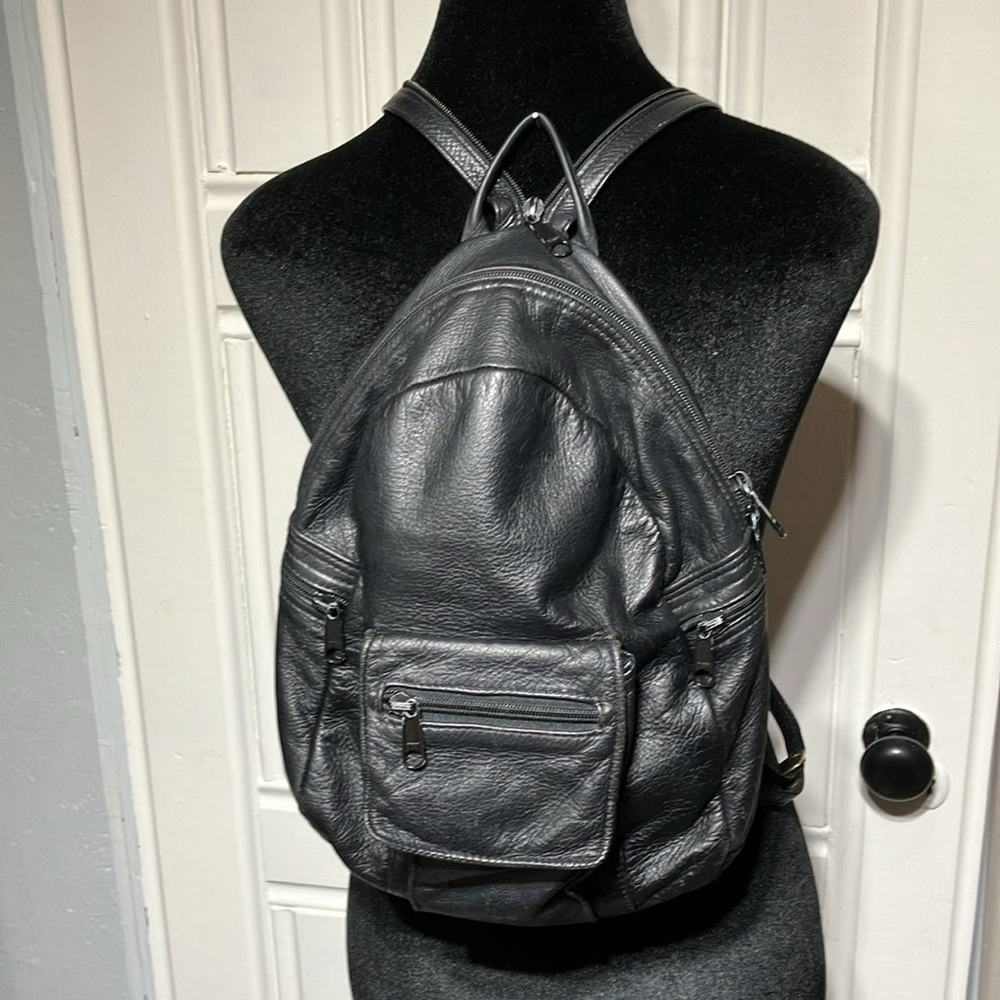 Vintage D’Onofrio Leather Backpack Black